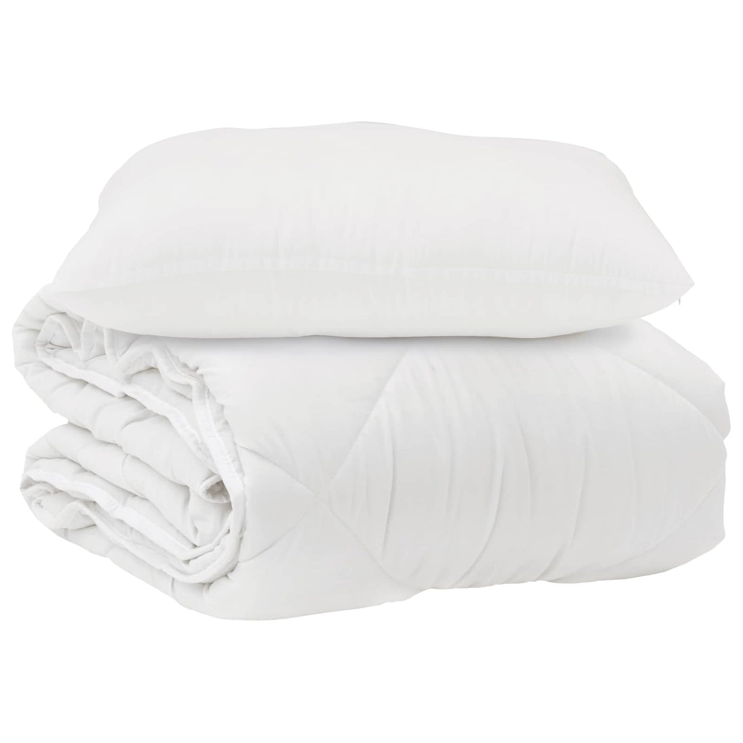 Vidaxl dekbed met kussen 2 pcs wit microvezel