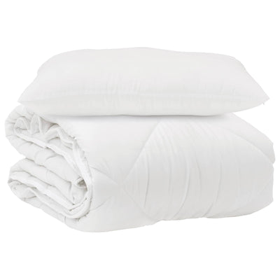 Vidaxl dekbed met kussen 2 pcs wit microvezel