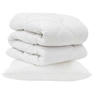 Vidaxl dekbed met kussen 2 pcs wit microvezel