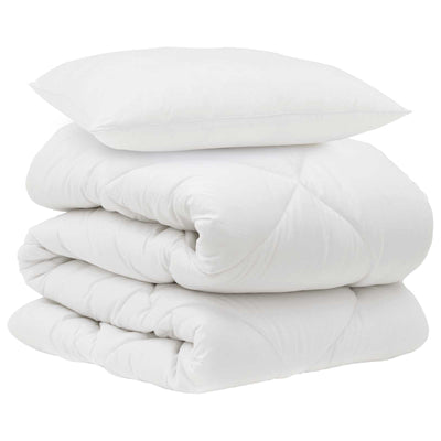 Vidaxl dekbed met kussen 2 pcs wit microvezel