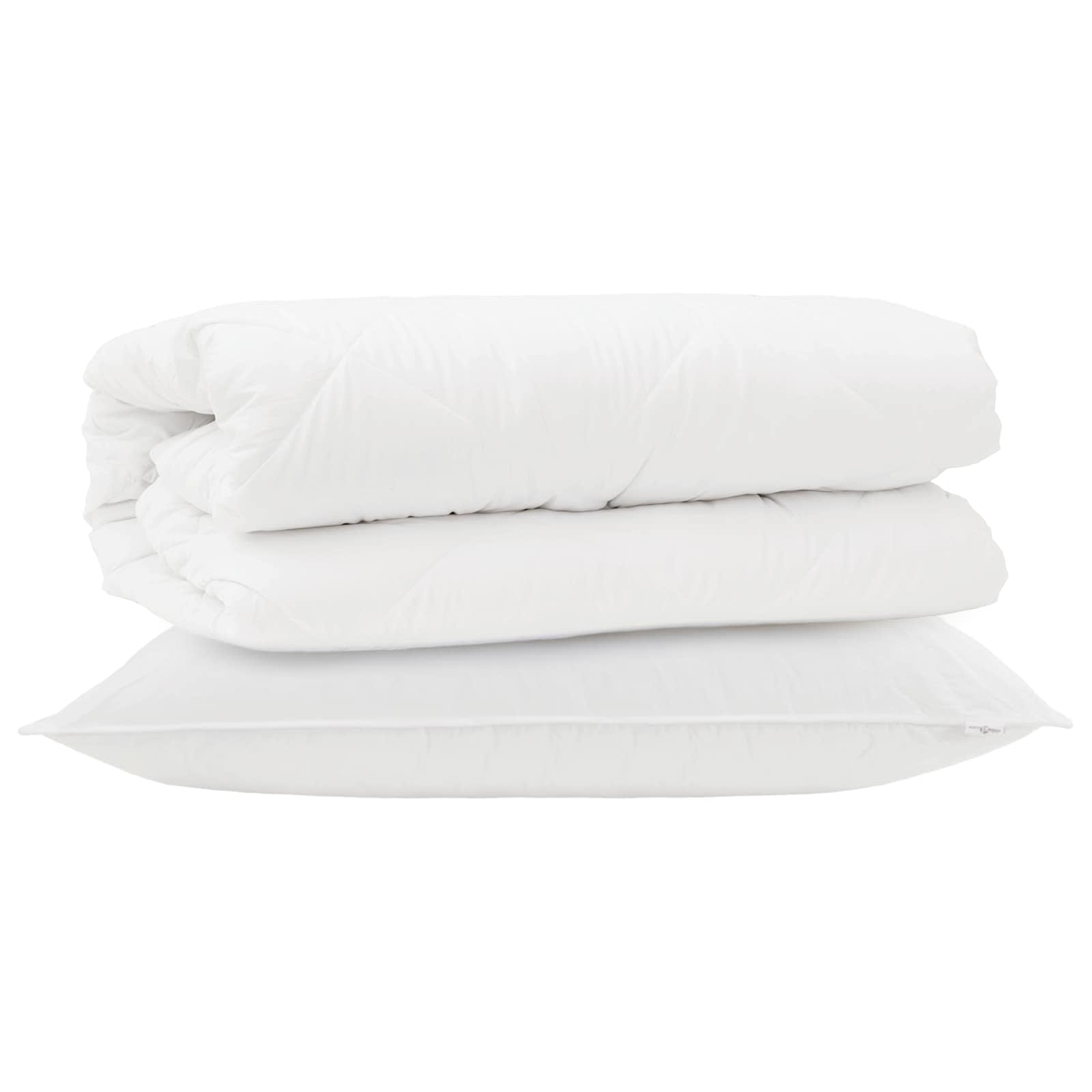 Vidaxl juego nórdico con almohada 2 piezas microfibra blanco