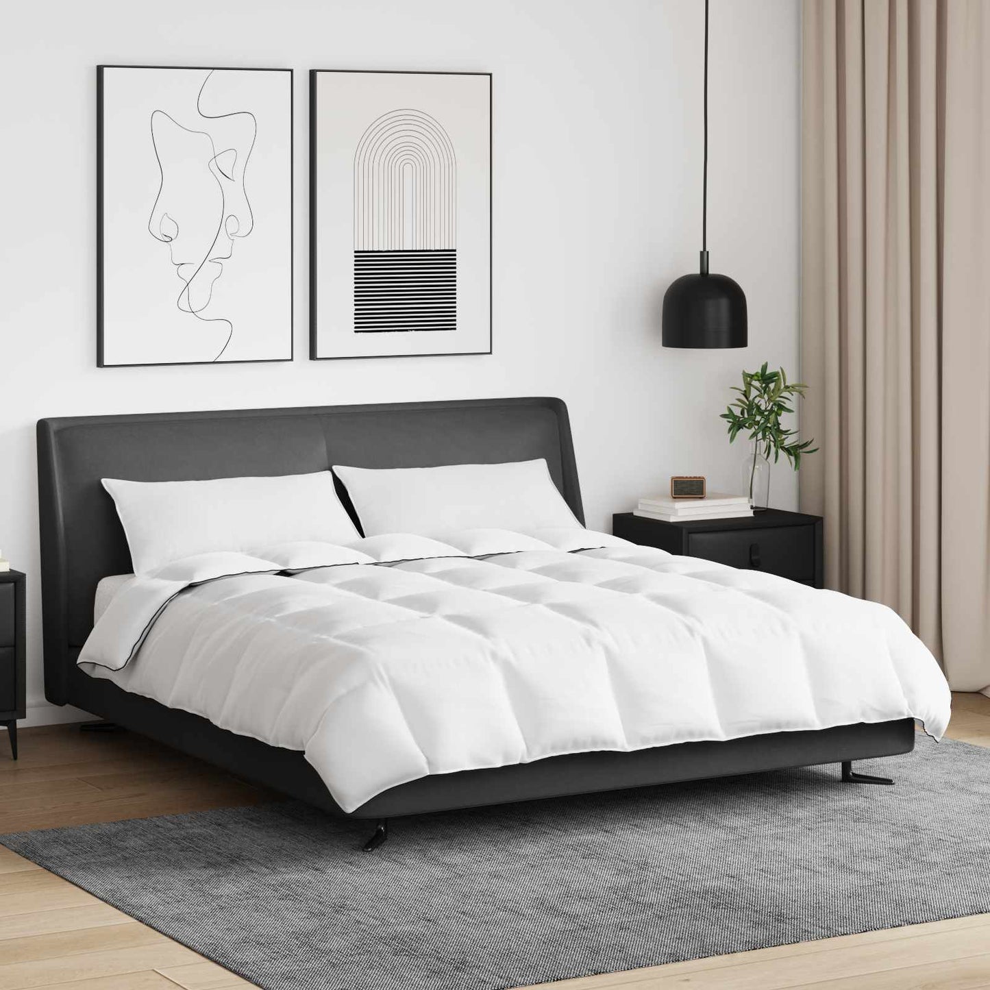 Vidaxl edredón de invierno con almohada 3 piezas plumas blancas