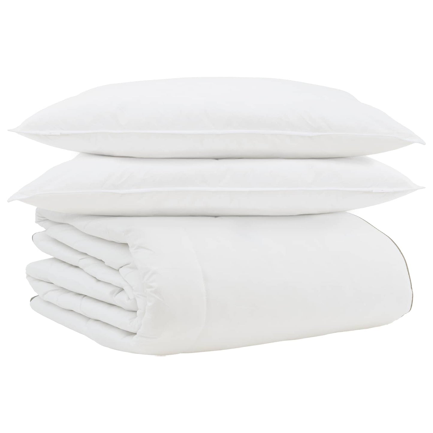 Vidaxl edredón de invierno con almohada 3 piezas plumas blancas