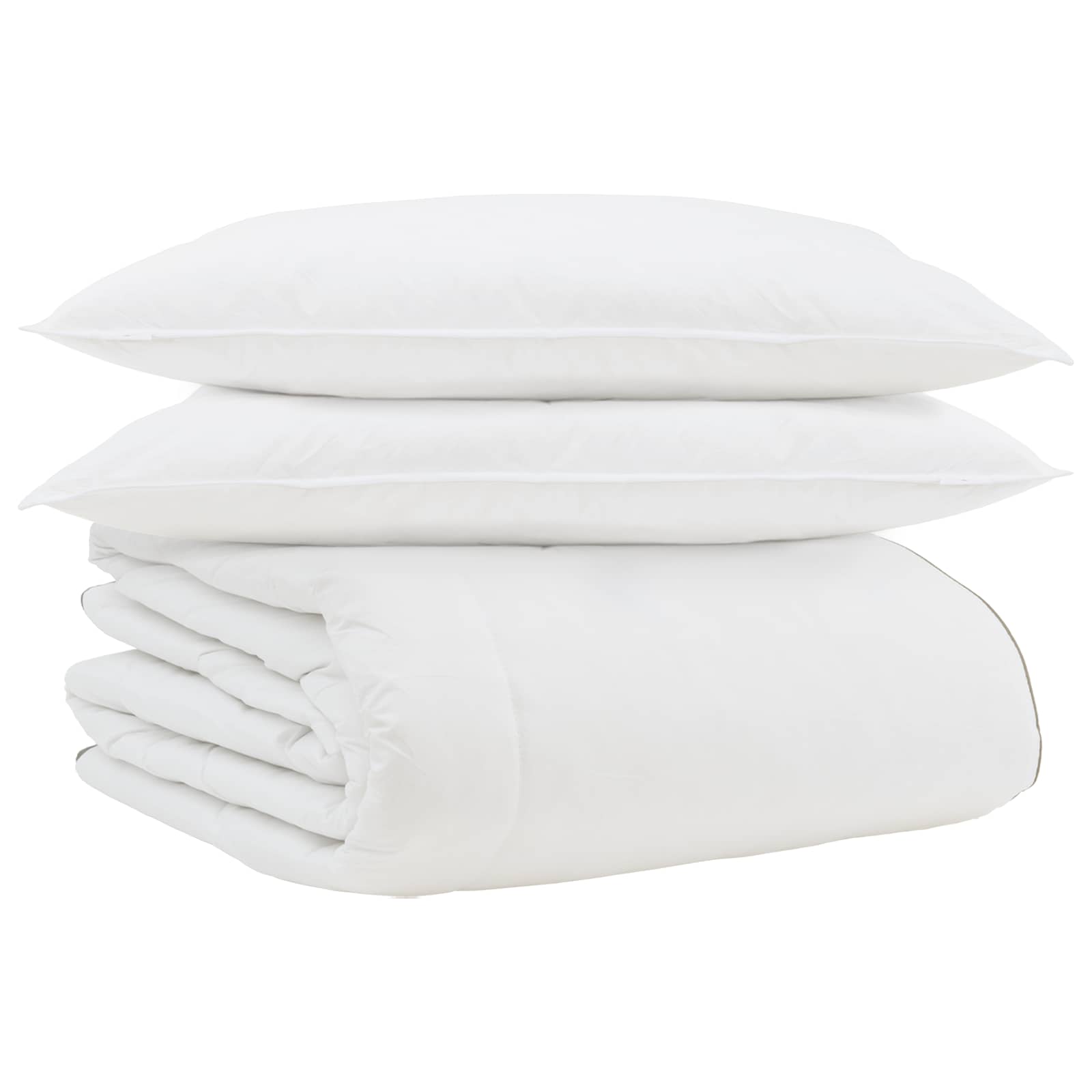 Vidaxl edredón de invierno con almohada 3 piezas plumas blancas