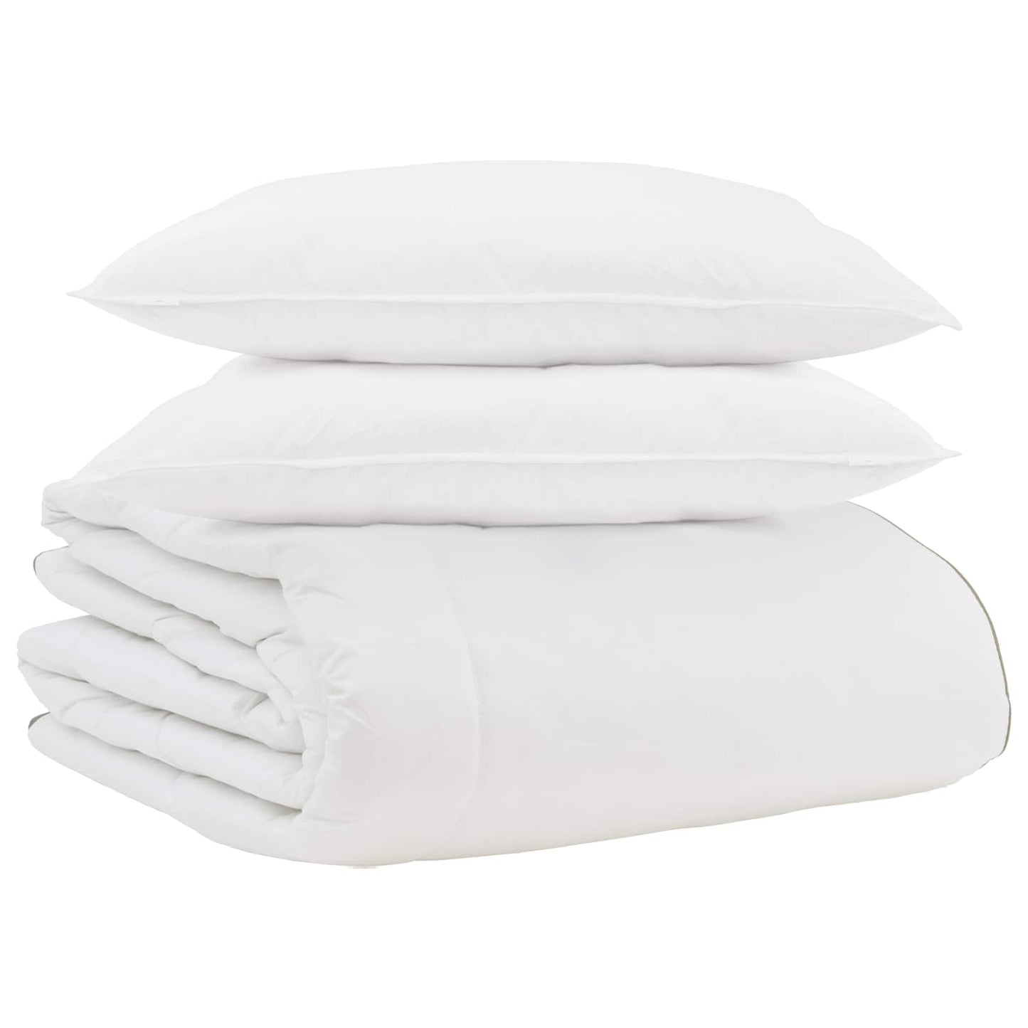 Vidaxl edredón de invierno con almohada 3 piezas plumas blancas