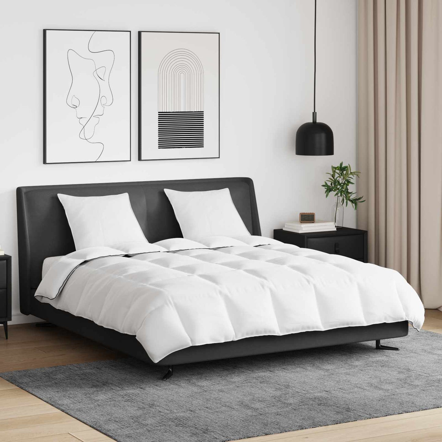 Vidaxl edredón de invierno con almohada 3 piezas plumas blancas