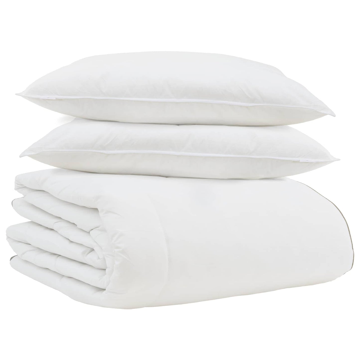 Vidaxl winter dekbed met kussen 3 pcs wit donsveertjes