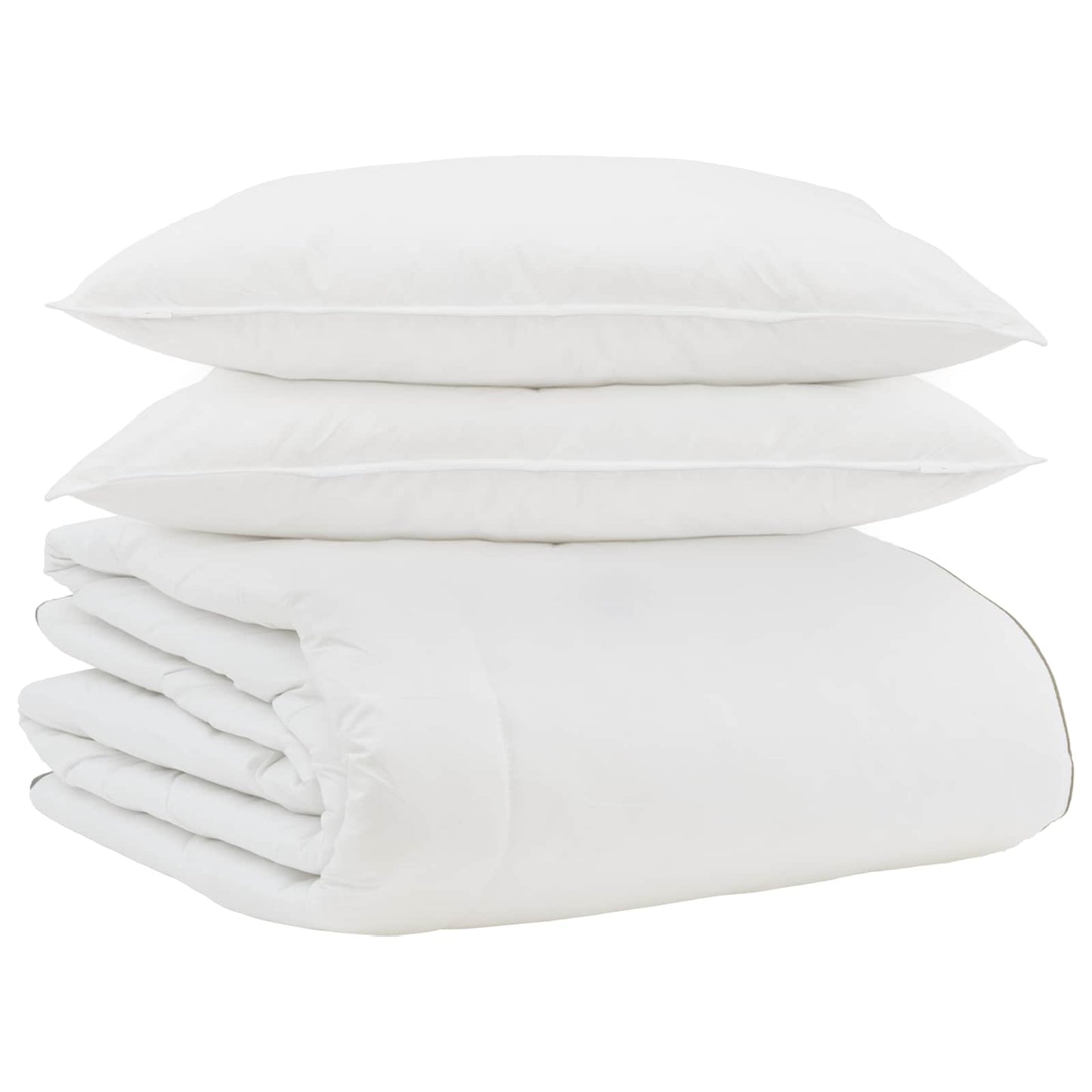 Vidaxl winter dekbed met kussen 3 pcs wit donsveertjes