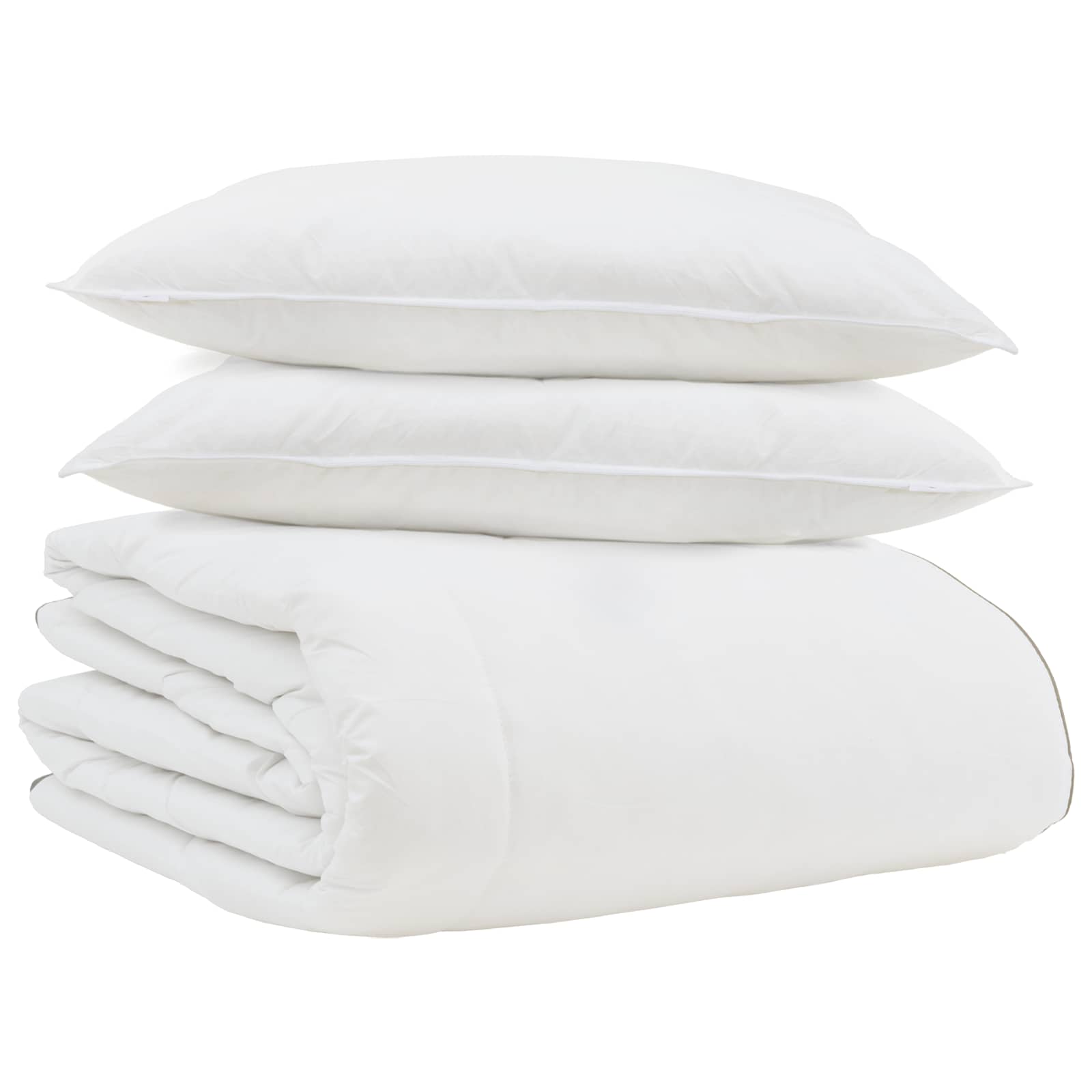 Vidaxl edredón de invierno con almohada 3 piezas plumas blancas