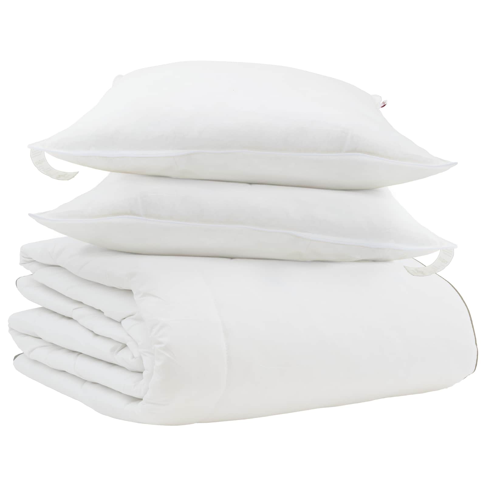 Vidaxl edredón de invierno con almohada 3 piezas plumas blancas