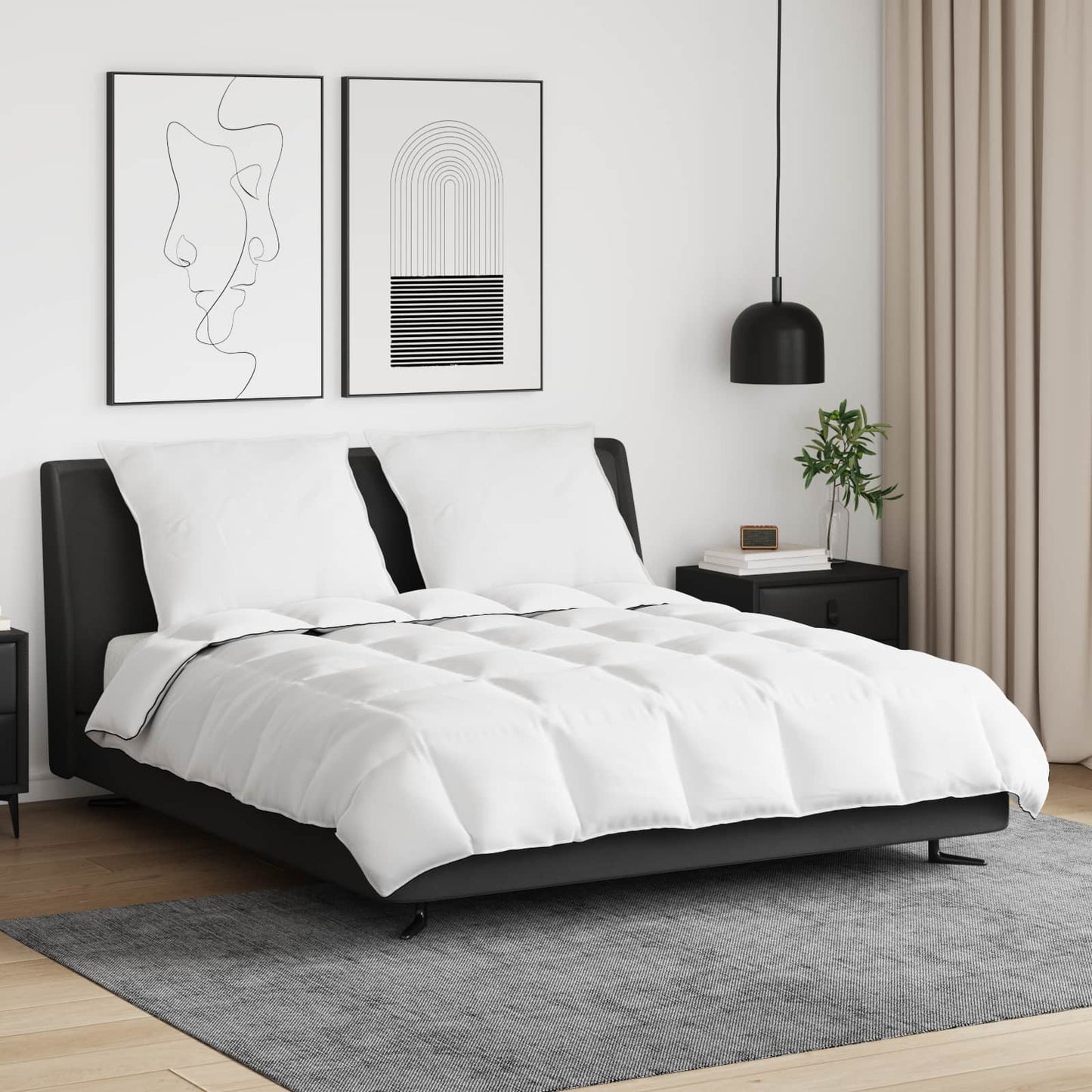Vidaxl winter dekbed met kussen 3 pcs wit donsveertjes