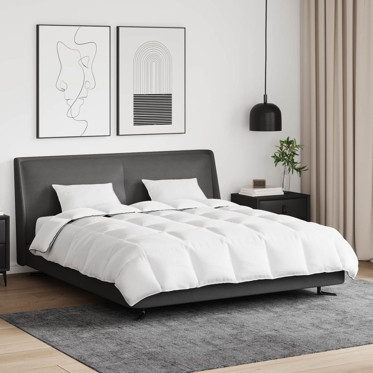 Vidaxl edredón de invierno con almohada 3 piezas plumas blancas