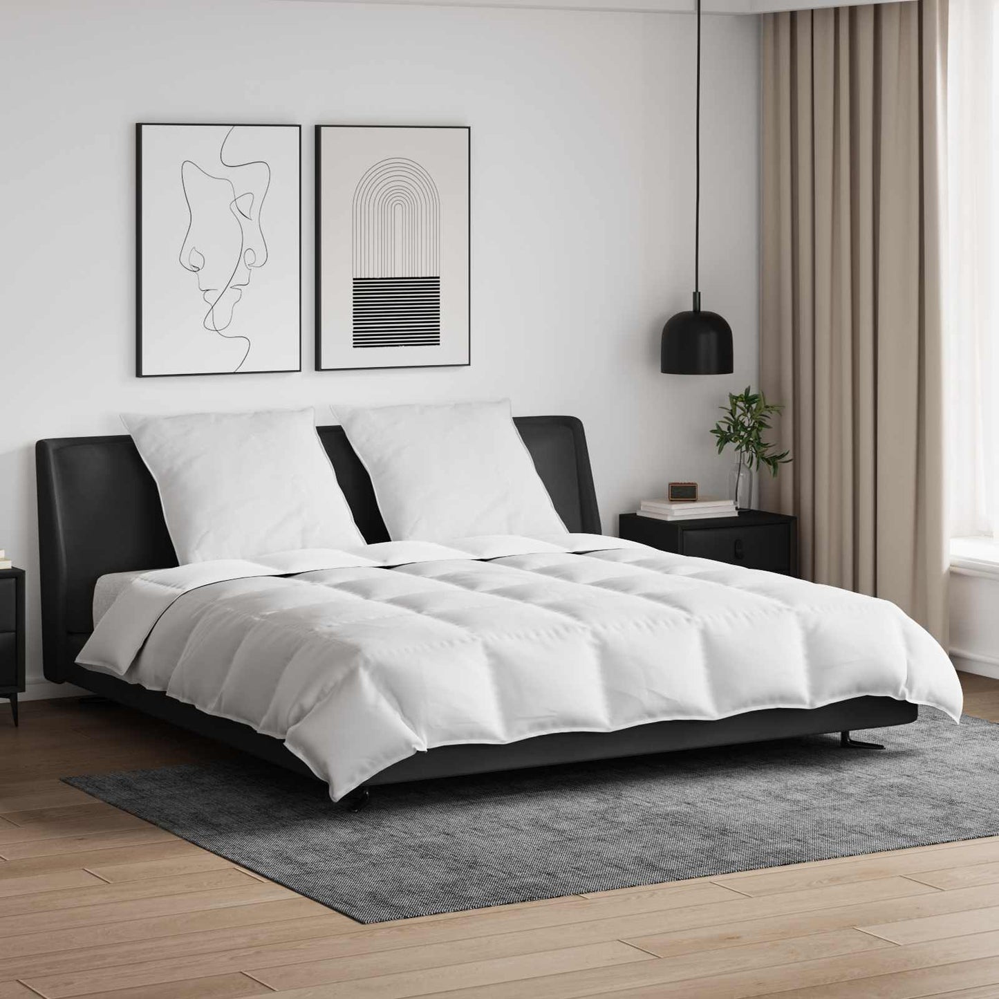 Vidaxl juego nórdico con almohada 3 piezas plumón blanco