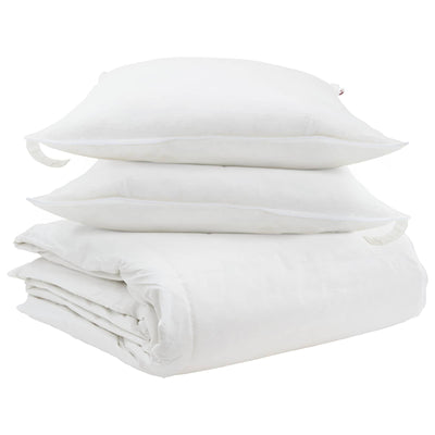 Vidaxl dekbed set met kussen 3 pcs wit donsveertjes