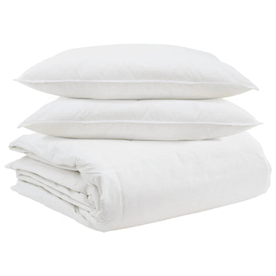 Vidaxl dekbed set met kussen 3 pcs wit donsveertjes