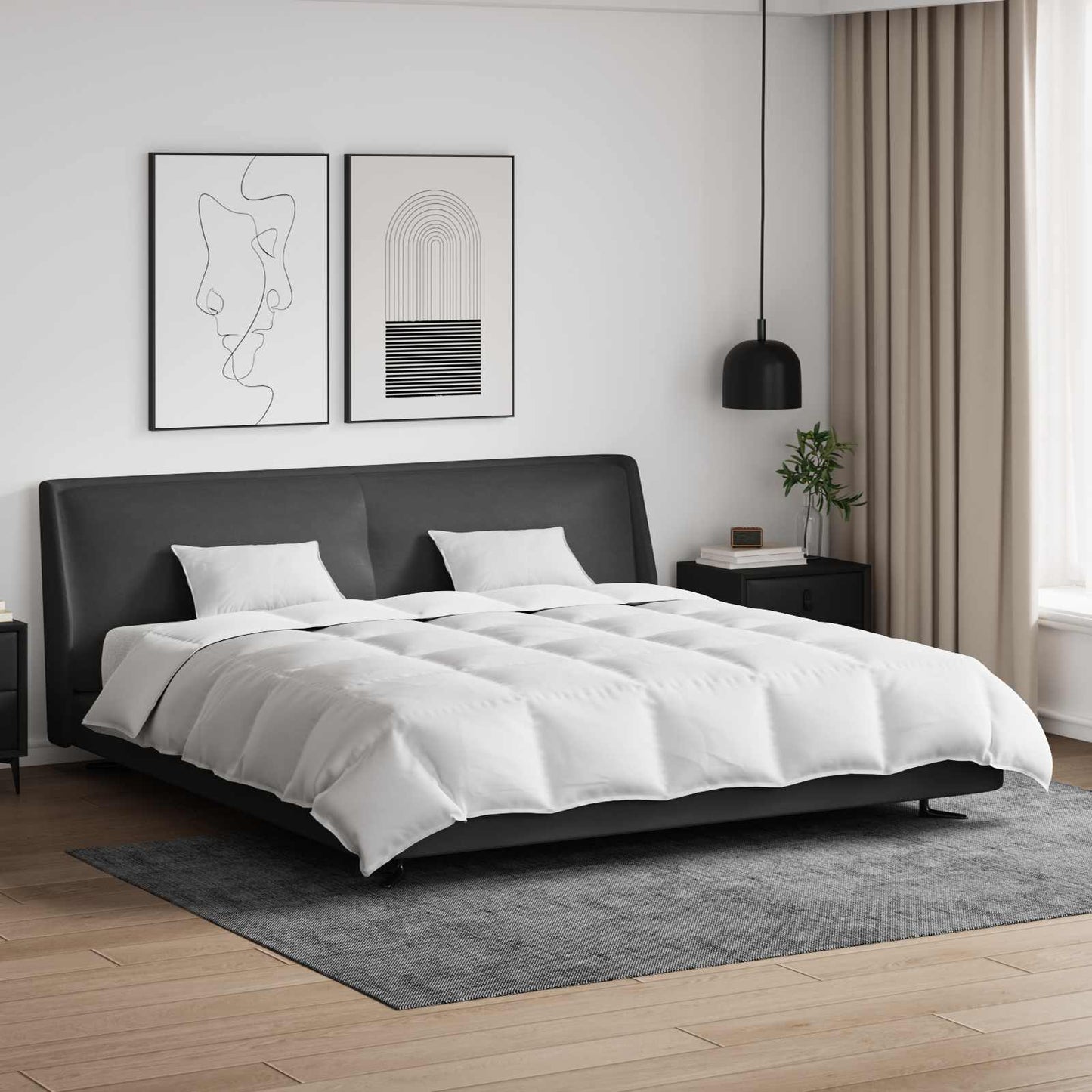 Vidaxl dekbed set met kussen 3 pcs wit donsveertjes
