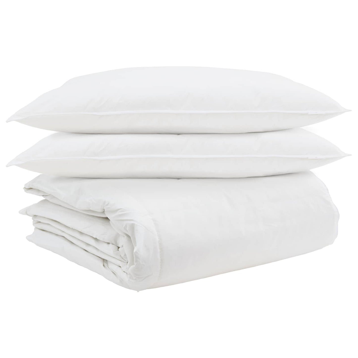Vidaxl juego nórdico con almohada 3 piezas plumón blanco
