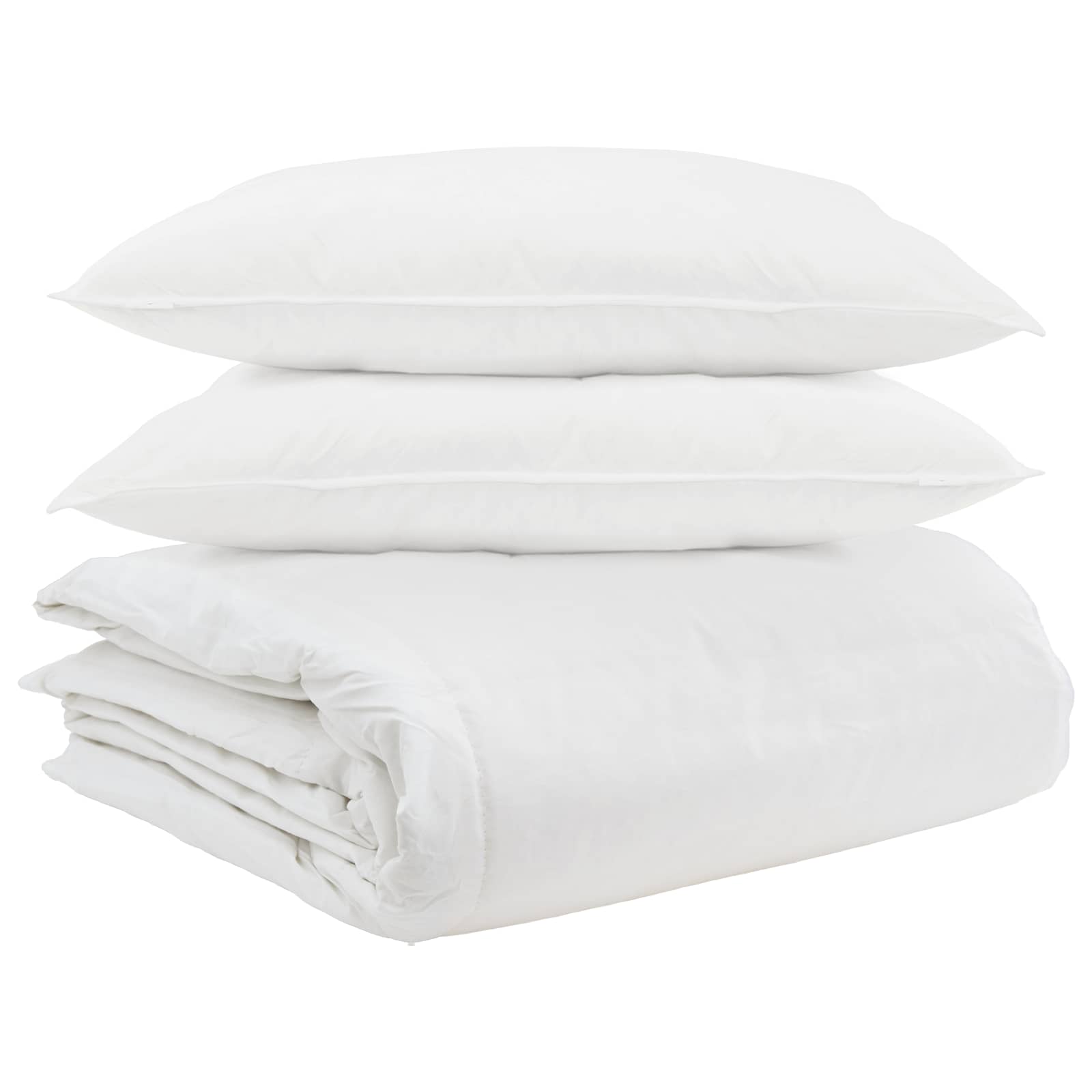 Vidaxl juego nórdico con almohada 3 piezas plumón blanco