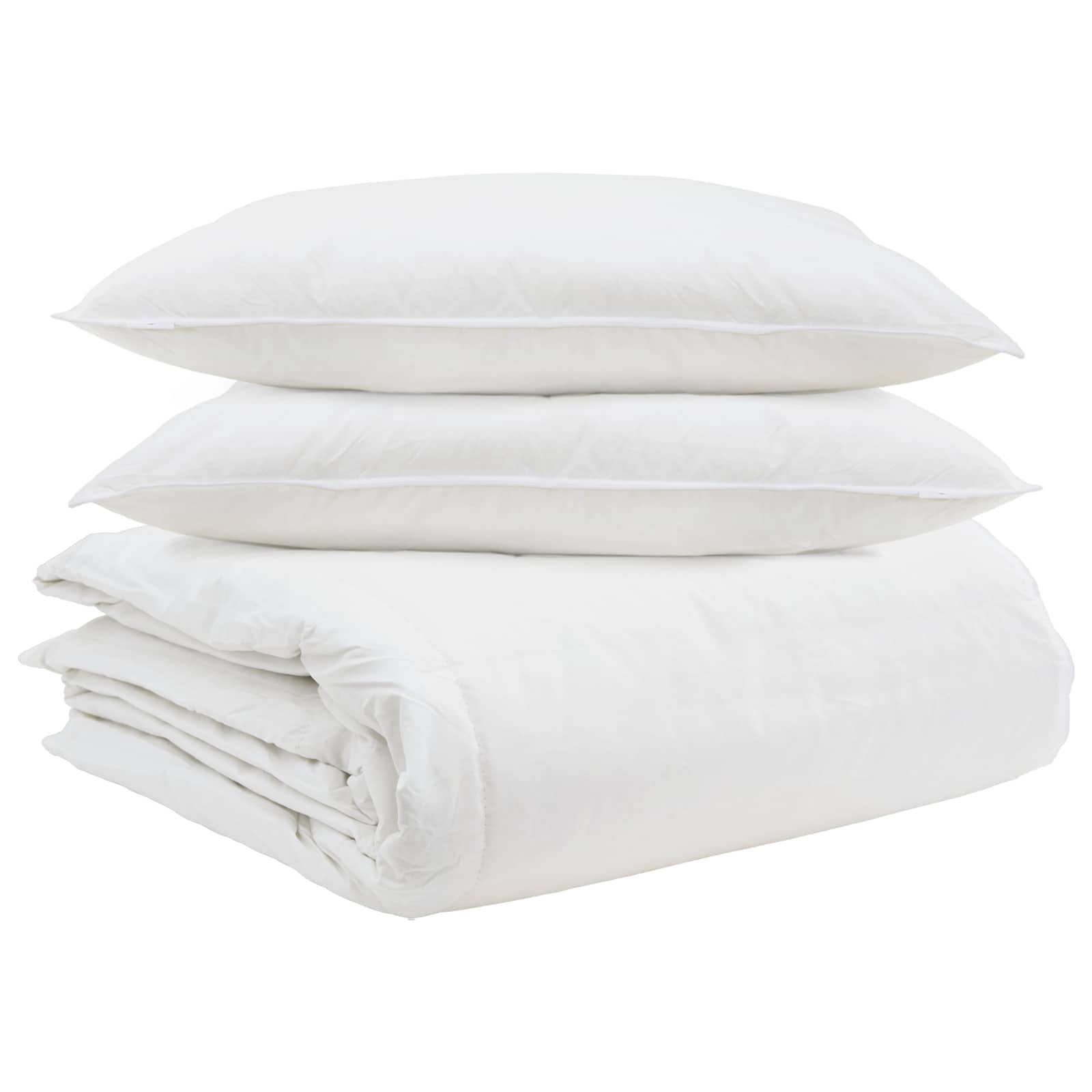 Vidaxl juego nórdico con almohada 3 piezas plumón blanco