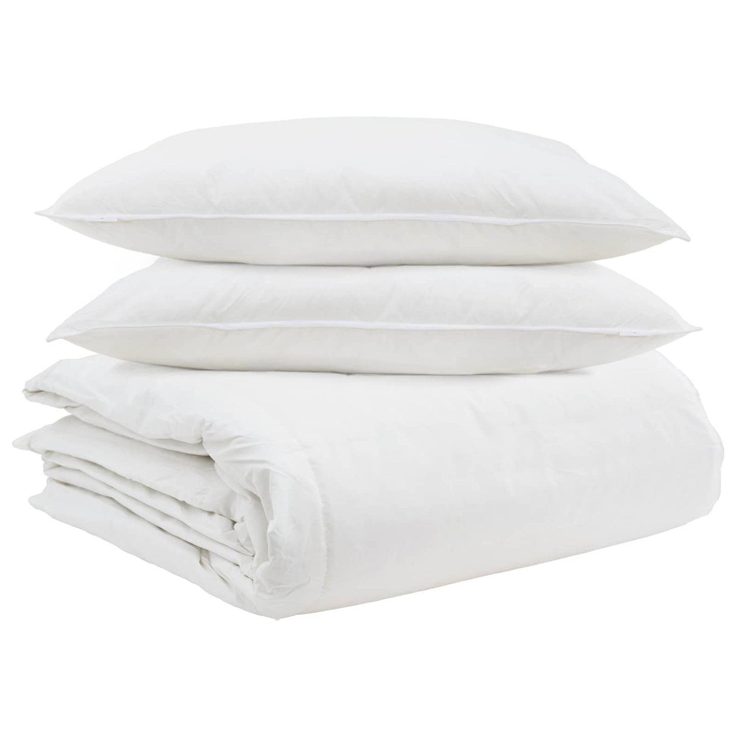 Vidaxl dekbed set met kussen 3 pcs wit donsveertjes