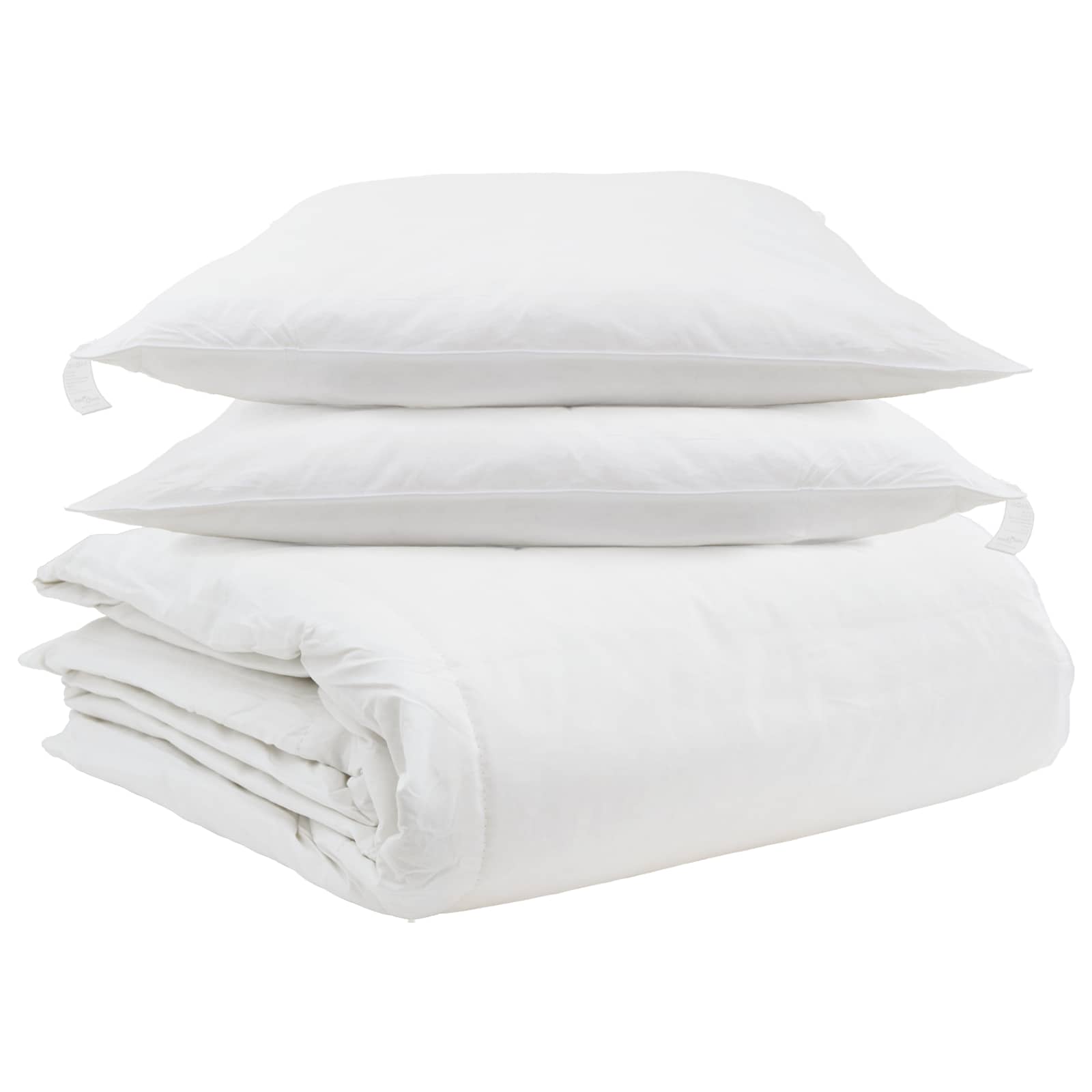 Vidaxl juego nórdico con almohada 3 piezas plumón blanco