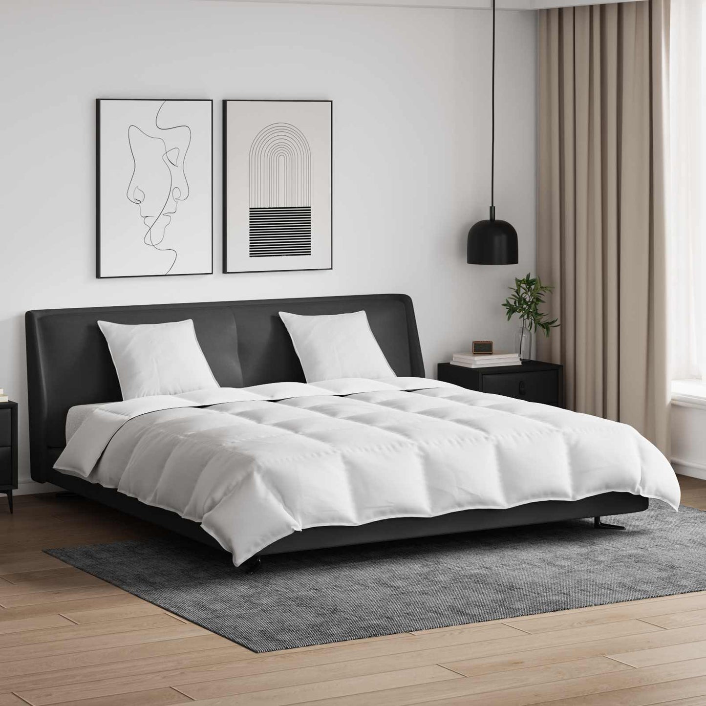 Vidaxl juego nórdico con almohada 3 piezas plumón blanco
