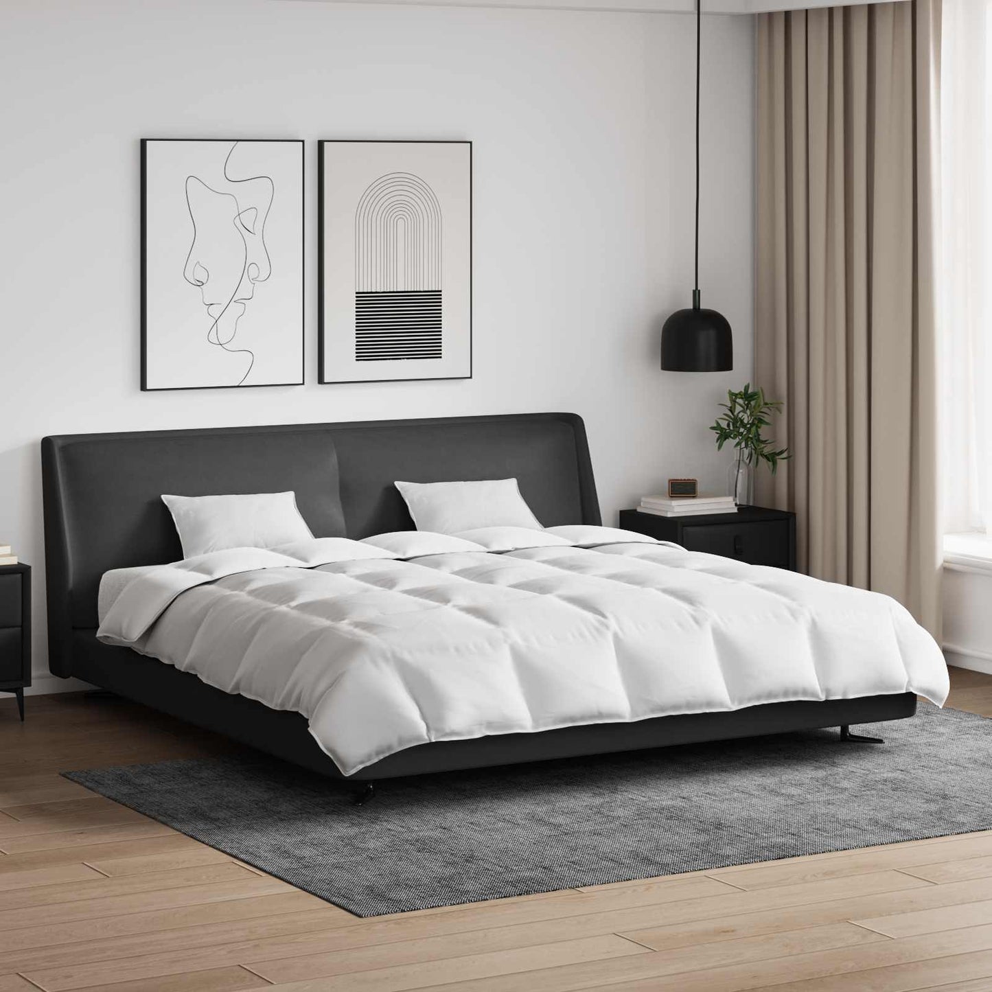 Vidaxl dekbed set met kussen 3 pcs wit donsveertjes