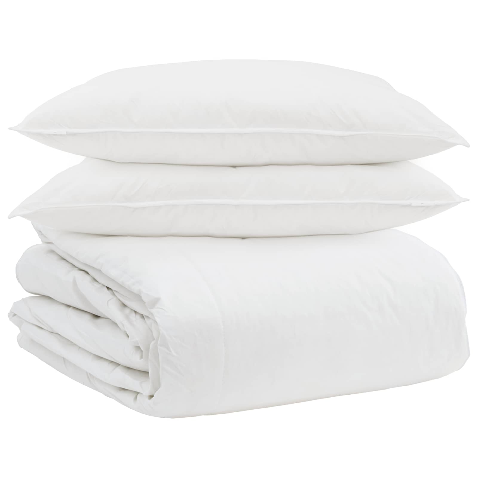 Vidaxl juego nórdico con almohada 3 piezas plumón blanco