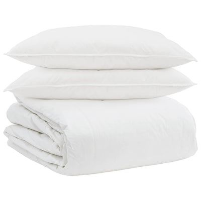 Vidaxl dekbed set met kussen 3 pcs wit donsveertjes