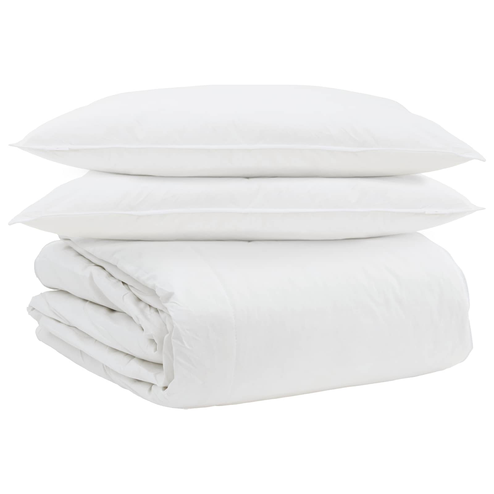 Vidaxl juego nórdico con almohada 3 piezas plumón blanco