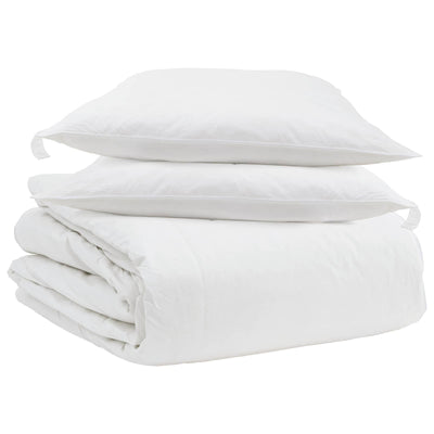 Vidaxl set copripiumino con cuscino 3 pezzi in piuma bianca