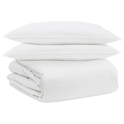Vidaxl set copripiumino con cuscino 3 pezzi in piuma bianca