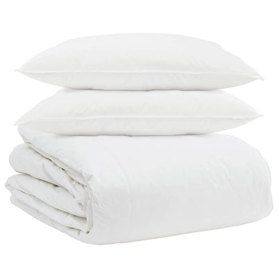 Vidaxl set copripiumino con cuscino 3 pezzi in piuma bianca