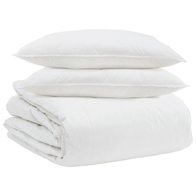 Vidaxl set copripiumino con cuscino 3 pezzi in piuma bianca