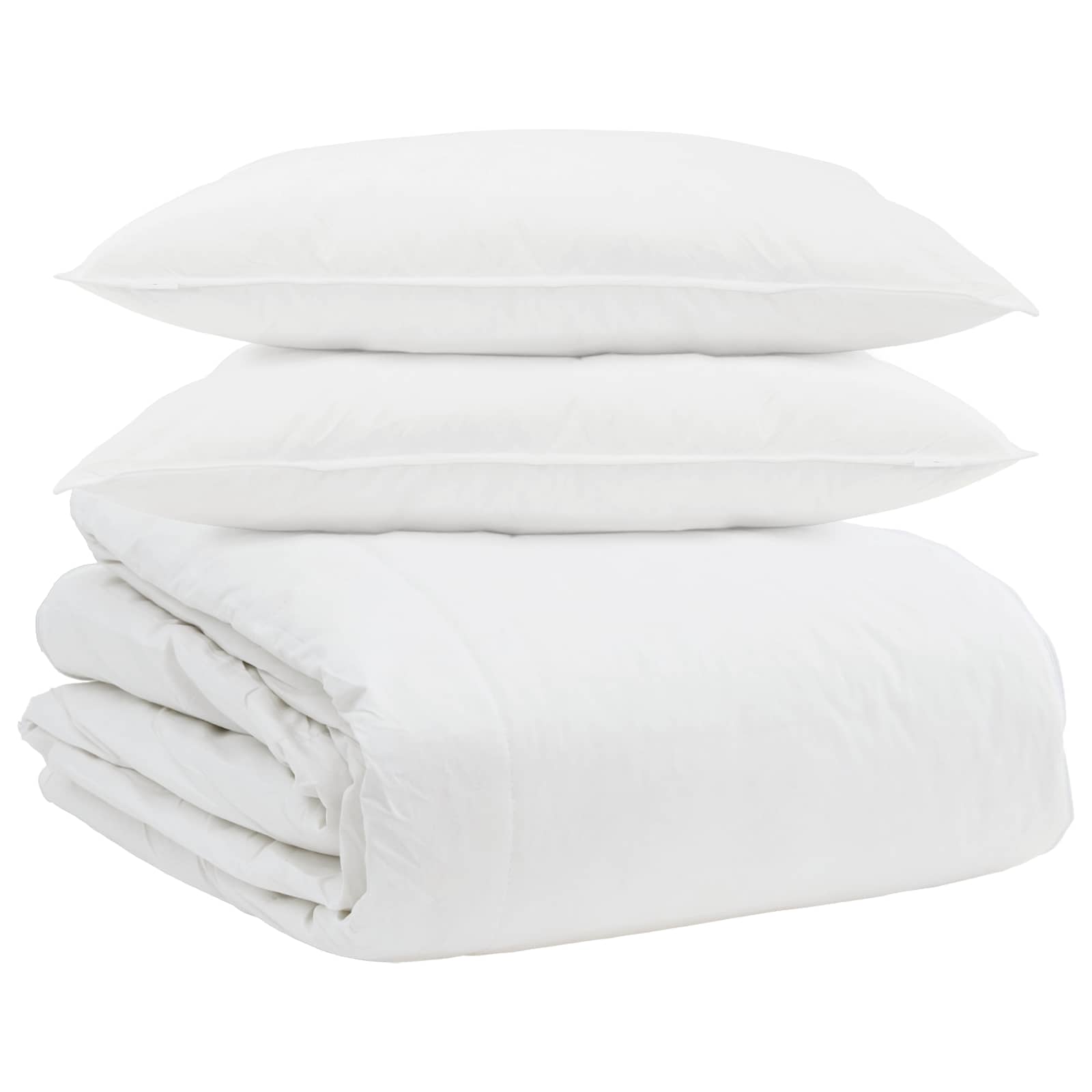 Vidaxl juego nórdico con almohada 3 piezas plumón blanco