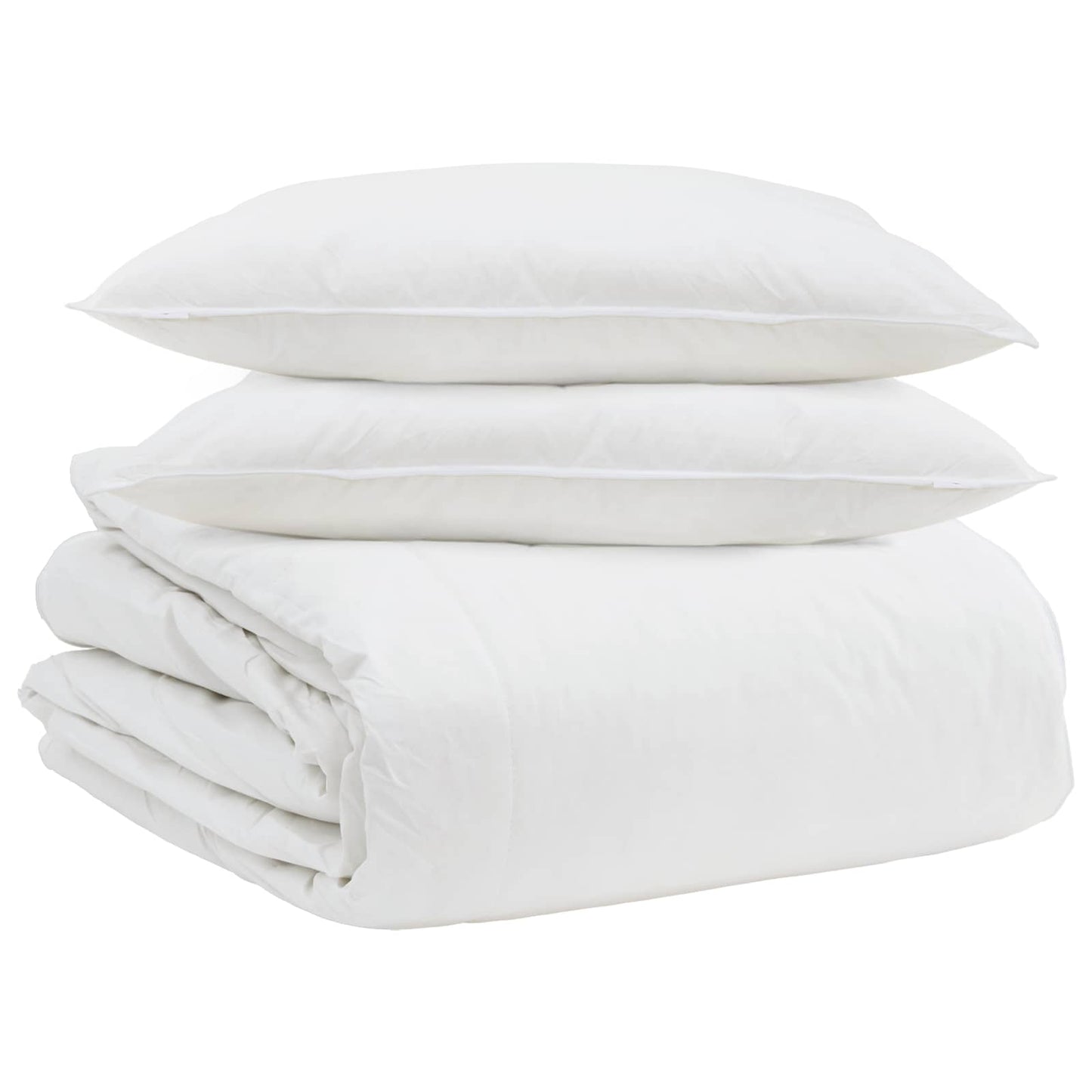 Vidaxl dekbed set met kussen 3 pcs wit donsveertjes