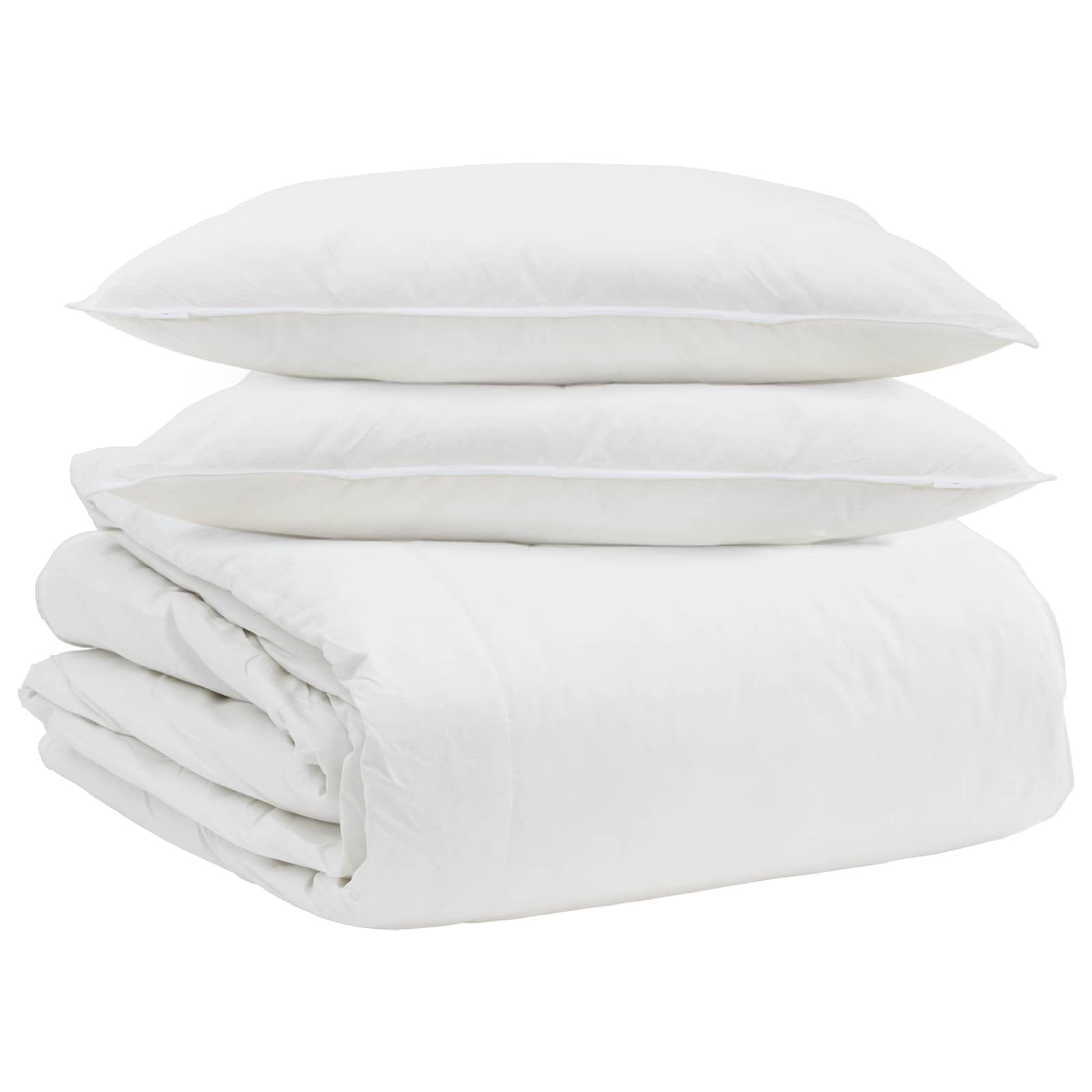 Vidaxl juego nórdico con almohada 3 piezas plumón blanco
