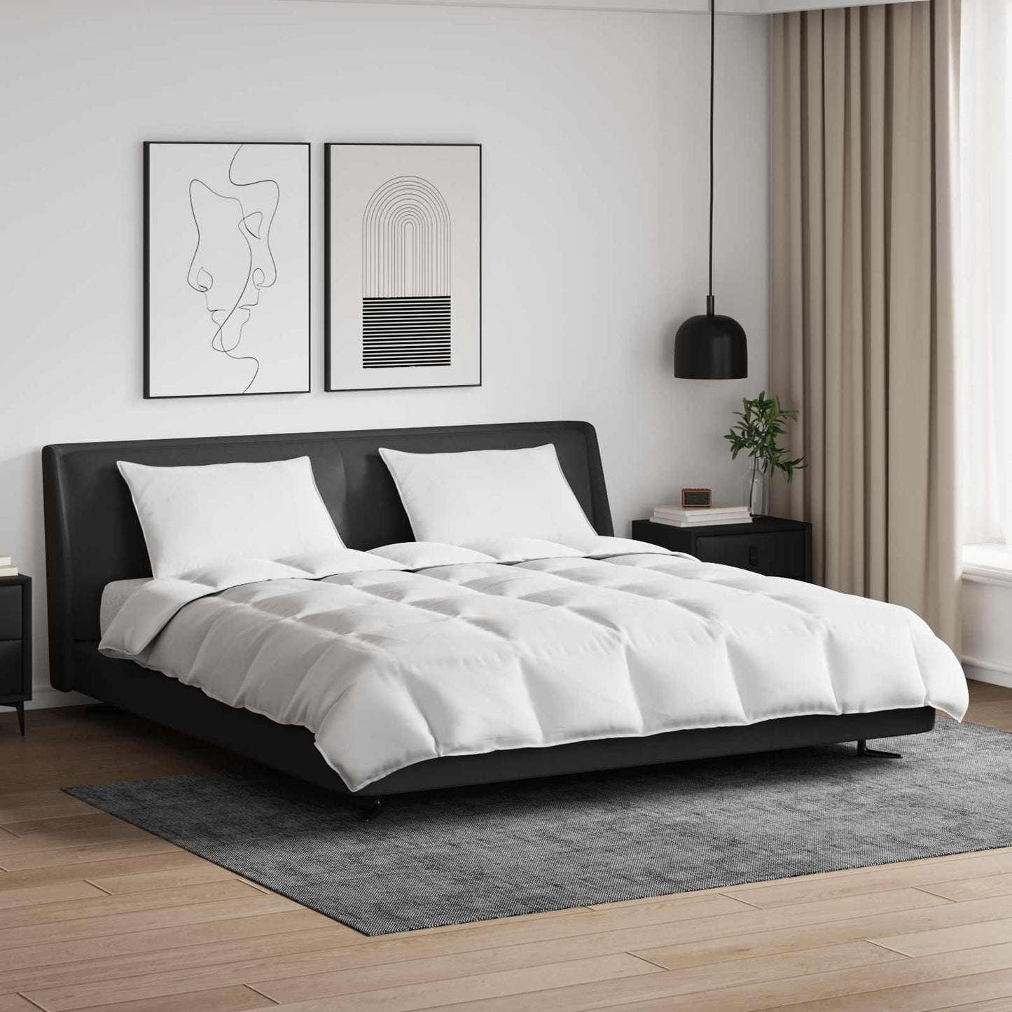 Vidaxl dekbed set met kussen 3 pcs wit donsveertjes