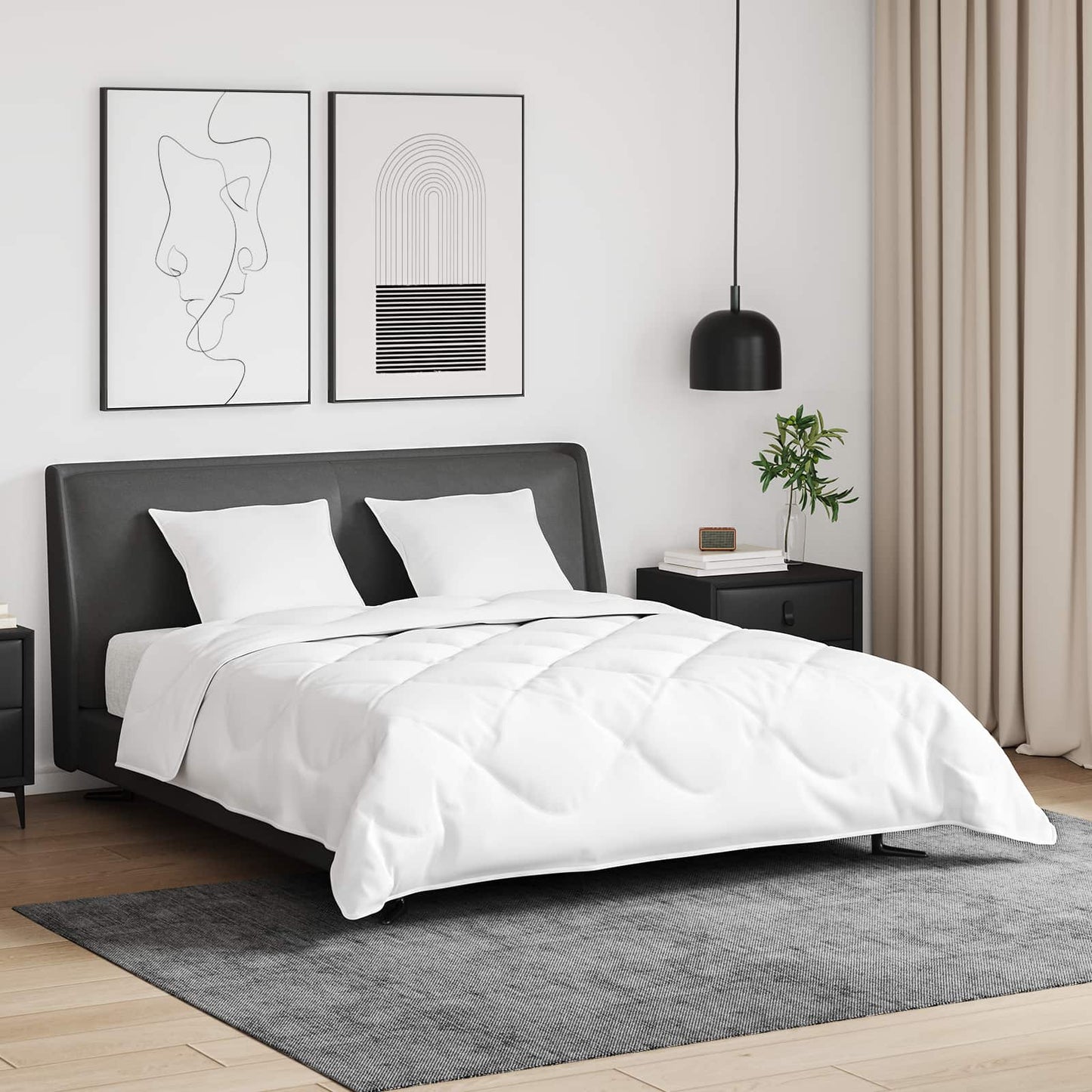 Vidaxl juego nórdico con almohada 3 piezas plumón blanco