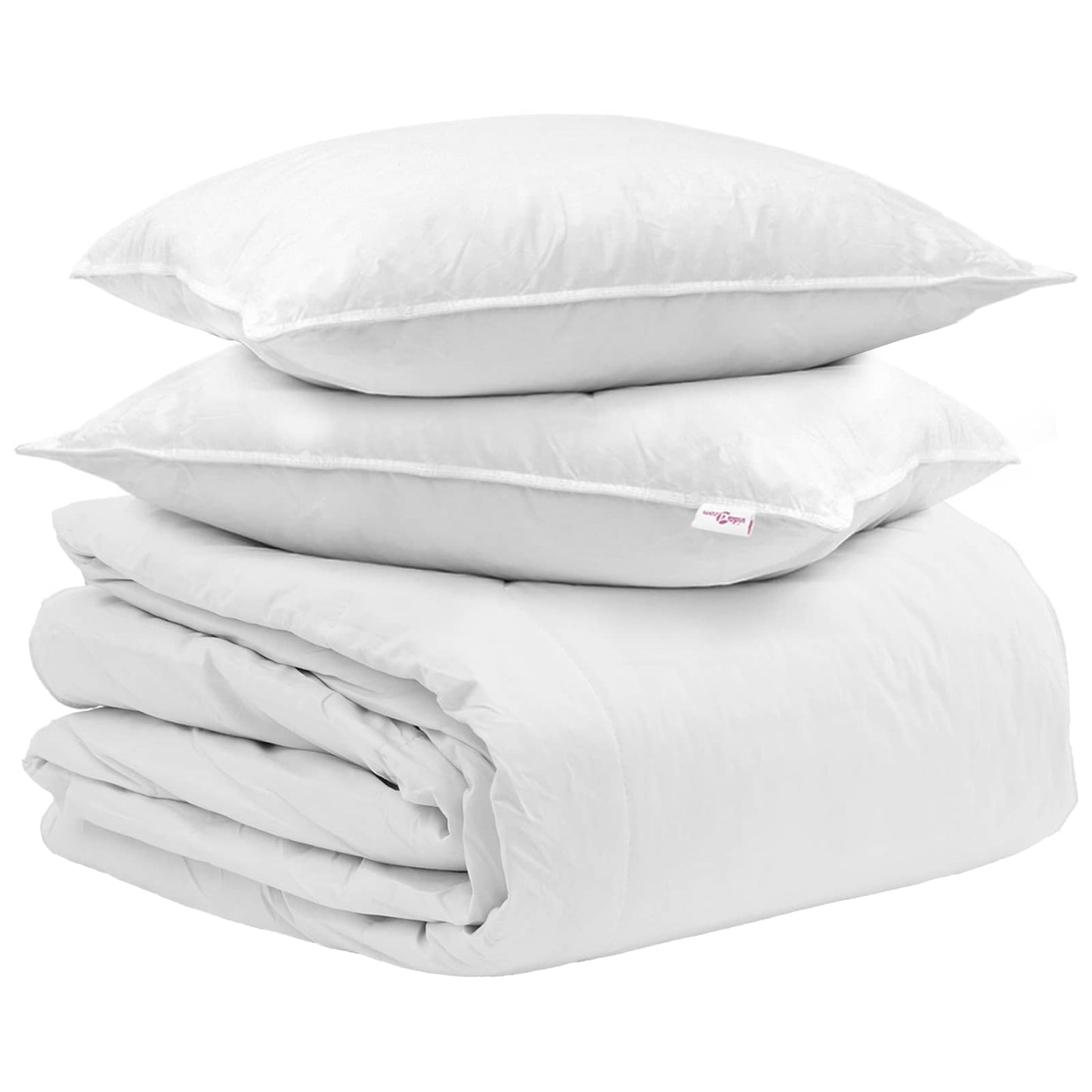 Vidaxl juego nórdico con almohada 3 piezas plumón blanco