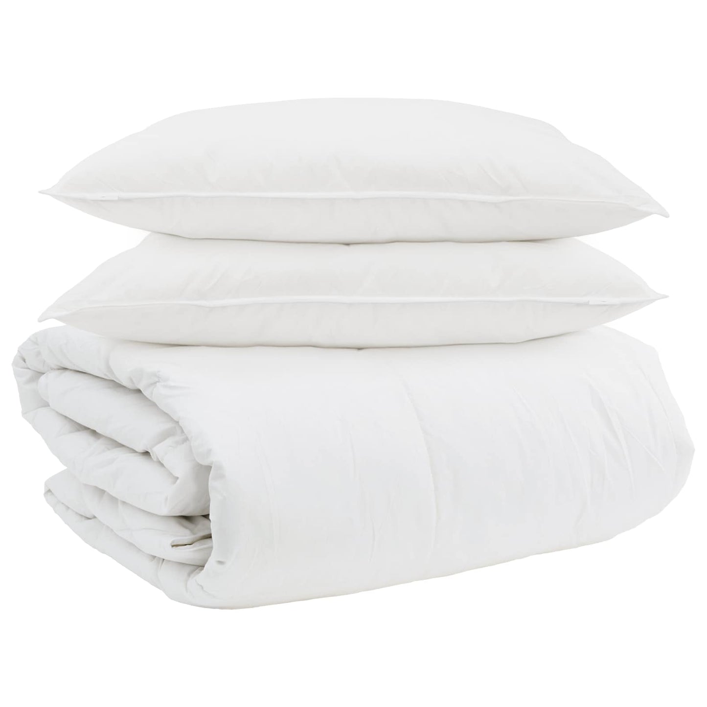 Vidaxl juego nórdico con almohada 3 piezas plumón blanco