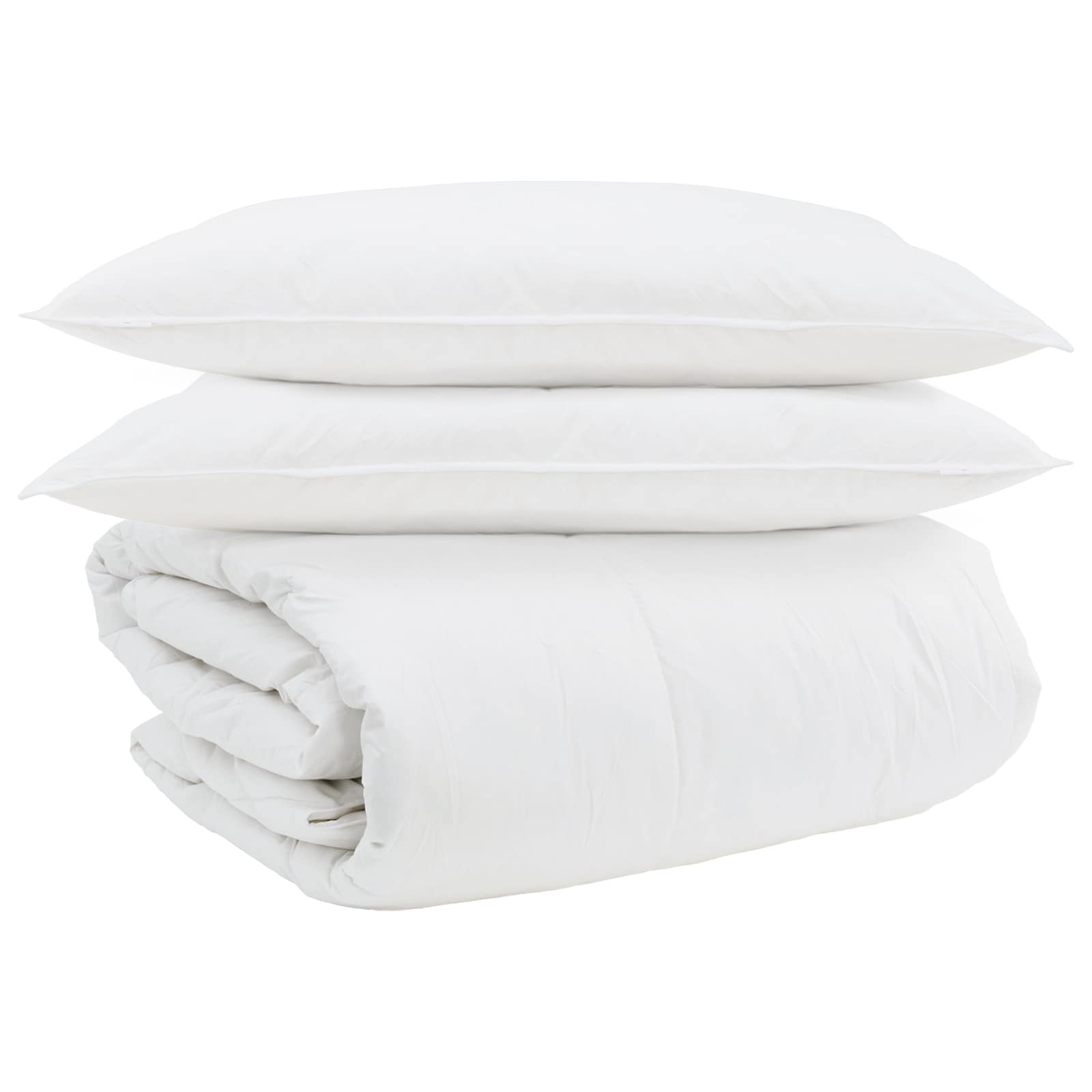 Vidaxl juego nórdico con almohada 3 piezas plumón blanco