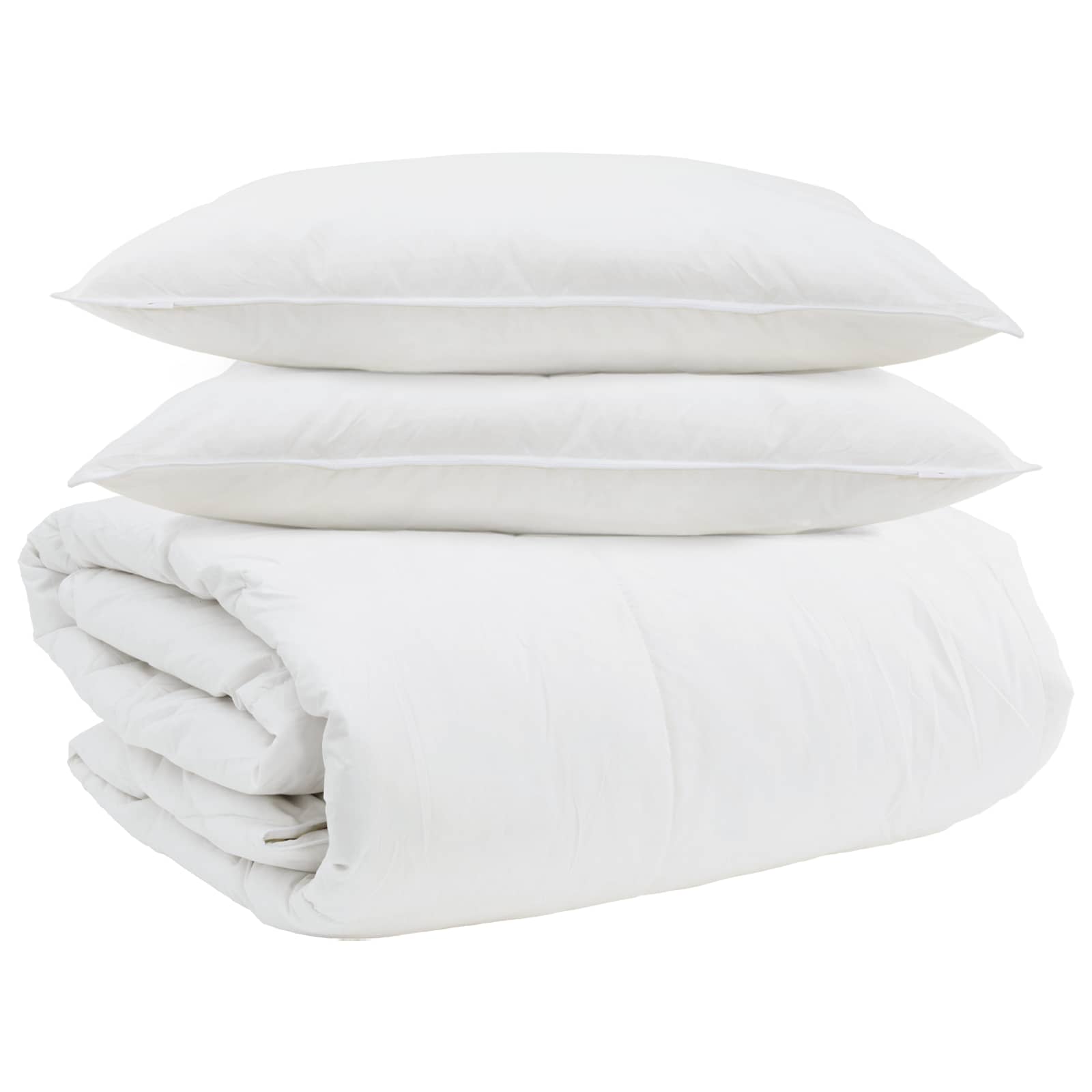 Vidaxl juego nórdico con almohada 3 piezas plumón blanco