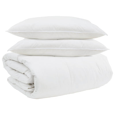 Vidaxl set copripiumino con cuscino 3 pezzi in piuma bianca