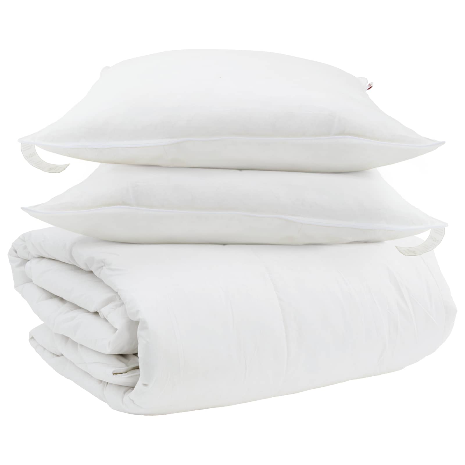 Vidaxl juego nórdico con almohada 3 piezas plumón blanco