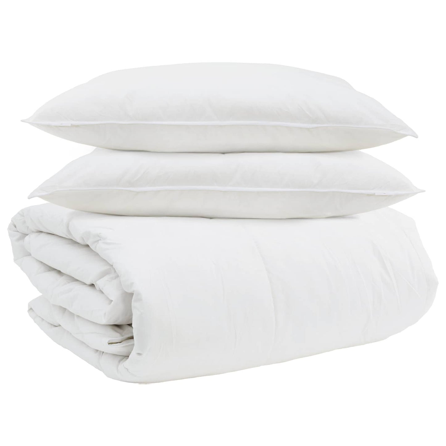 Vidaxl dekbed set met kussen 3 pcs wit donsveertjes
