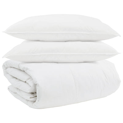 Vidaxl set copripiumino con cuscino 3 pezzi in piuma bianca