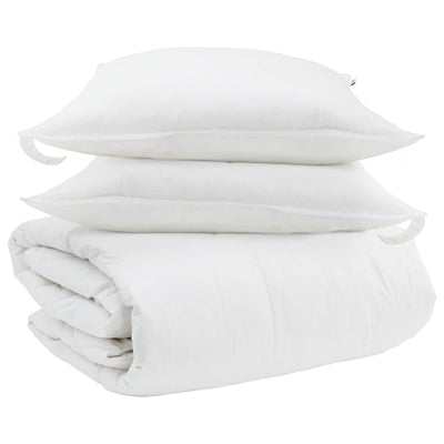 Vidaxl set copripiumino con cuscino 3 pezzi in piuma bianca