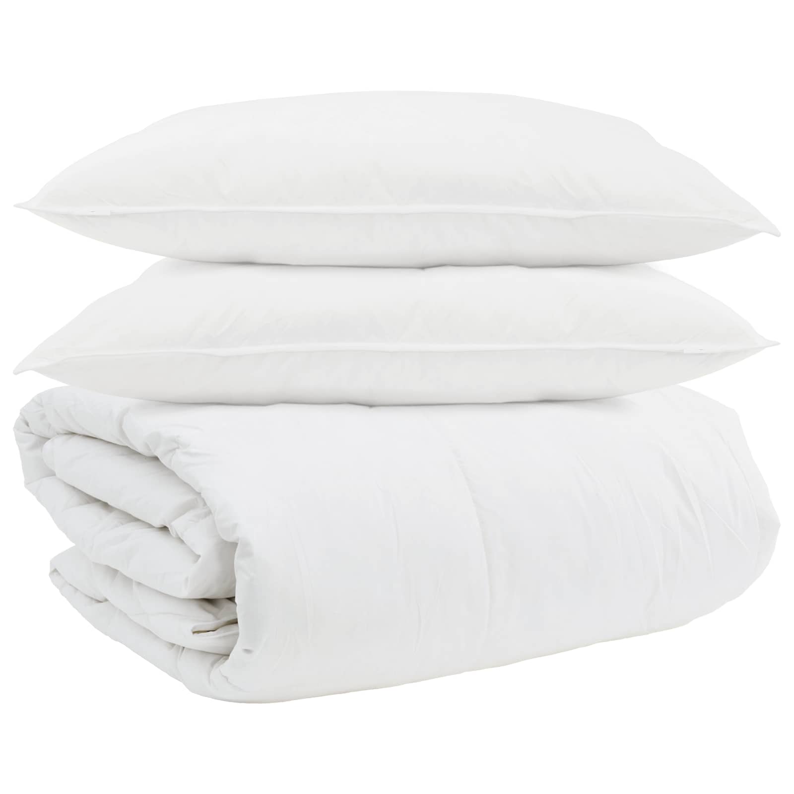 Vidaxl juego nórdico con almohada 3 piezas plumón blanco