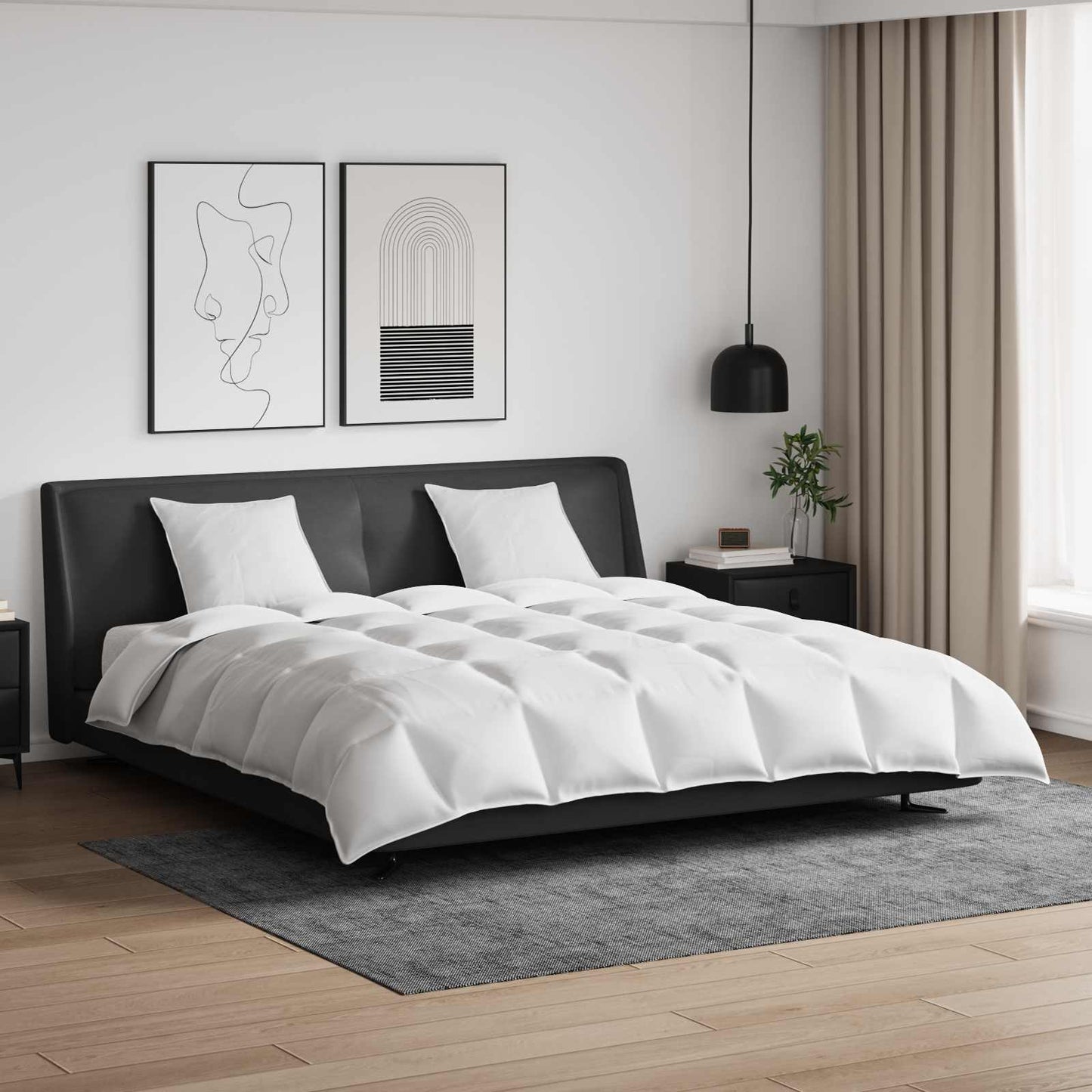 Vidaxl dekbed set met kussen 3 pcs wit donsveertjes
